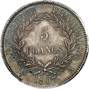 MDC 2023-10 French Collection Sale Lot 071 Napoleon I 5 francs transitional reverse