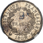 MDC 2023-10 French Collection Sale Lot 070 Napoleon I 2 francs, African type reverse