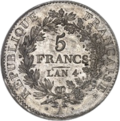 MDC 2023-10 French Collection Sale Lot 039 5 francs Union et Force reverse