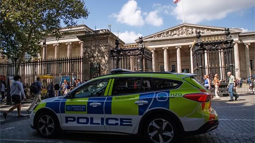Police car in front of British Museum