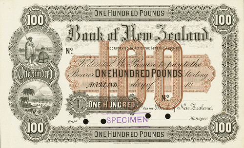 New Zealand 100 pound note front