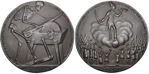Italy's Wavering Alliances cast iron Medal