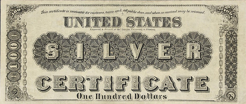 1880 $100 Silver Certificate back