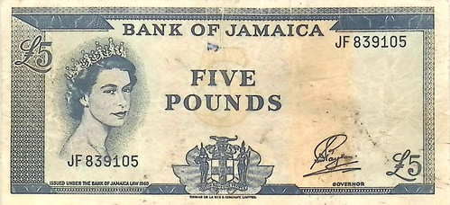 WBNA 2023-11-03 sale Lot 8221 Jamaica 1960 Contemporary Counterfeit 5 Pounds