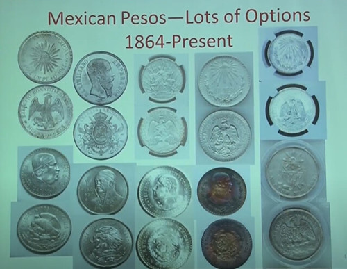 Mexican silver pesos