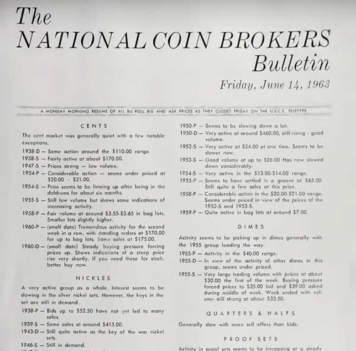 National Coin Brokers Bulletin 1963-06-14