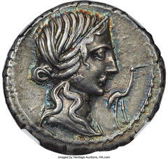 Q. Caecilius Metellus Pius denarius obverse
