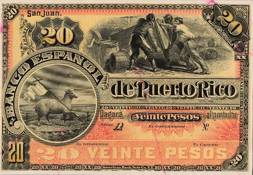 WBNA Sale 51 Lot 625 1889 Puerto Rico 20 Pesos