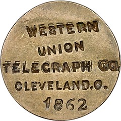 Western Union Telegraph Company Counterstamp obverse