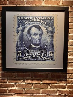 J. Gilbert's stamp art 5 cent Lincoln
