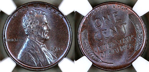 1911D Lincoln Cent NGC MS66BN