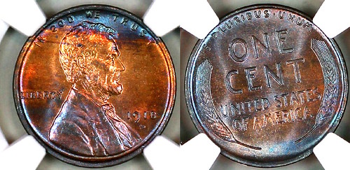 1918D Lincoln Cent NGC MS64RB