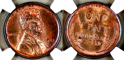 1911S Lincoln Cent NGC MS65RB