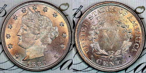 1883 With Cents Liberty Nickel