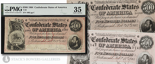 colors of the 1864 Confederate $500 note