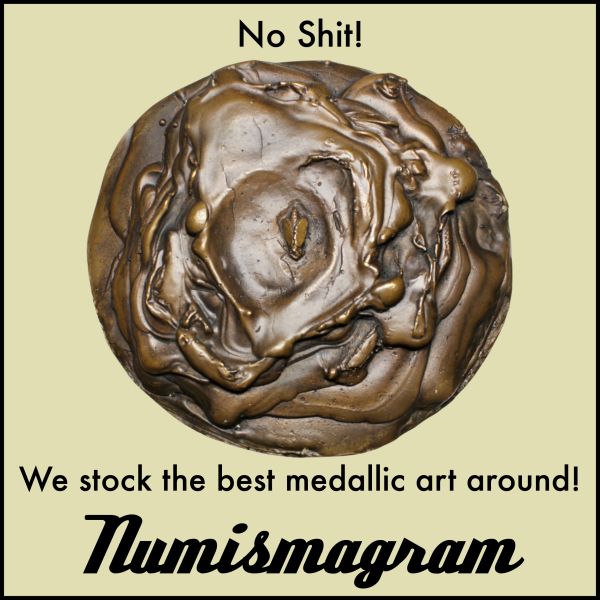 Numismagram E-Sylum ad90 Cow Pie Medallic Art