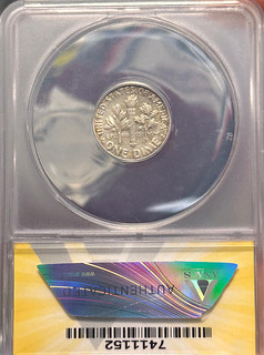 1965 silver Roosevelt dime reverse slab