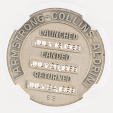 Apollo 11 Silver Robbins Medal reverse slabbed