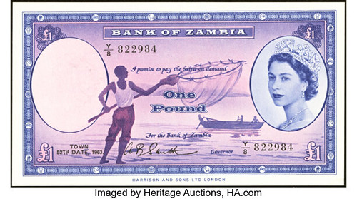 Bank of Zambia 1 Pound Unissued Proof