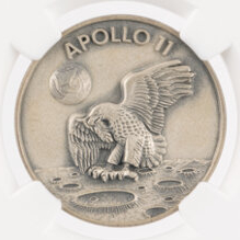 Apollo 11 Silver Robbins Medal obverrse slabbed