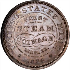 March 23, 1836 First Steam Coinage Medalet reverse