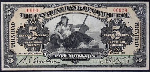 TCNC 2024-01 sale Lot 679 Canadian Bank of Commerce Port of Spain, Trinidad 1921 $5