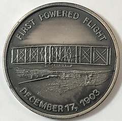 First Powered Flight medal reverse