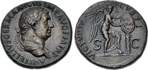 CNG Triton XXVII Lot 717 Vitellius Sestertius Judaea Capta