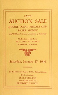 M. H. Bolender's 129th Auction Sale catalog cover