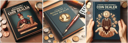 AI-generated How to Become a Coin Dealer book covers