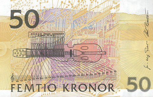 Jenny Lind Swedish 50 Kroner banknote back