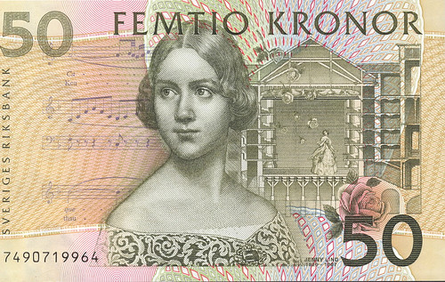 Jenny Lind Swedish 50 Kroner banknote front