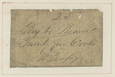 Pay to Bearer25 cents scrip note