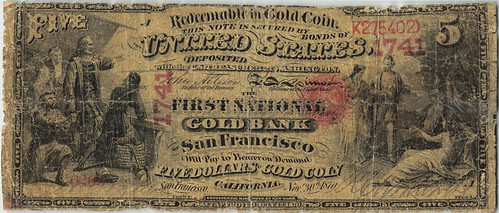 WBNA US Sale 5 Lot 5154 1870 San Francisco First National Gold Bank 5 Dollars