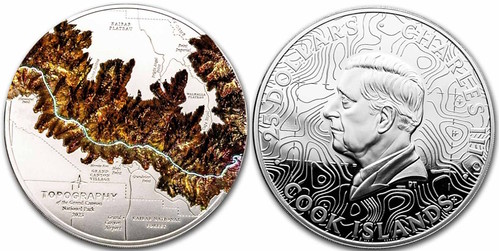 Cook Islands Grand Canyon Topography Coin