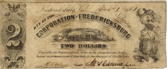 Corporation of Fredericksburg Two Dollars 1861
