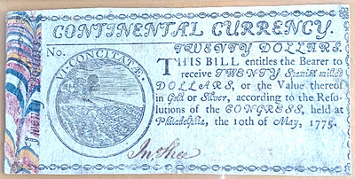 $20 May 1775 Continental Currency