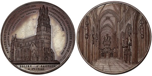 Belgium Bruges. Cathedral of St. Sauveur medal
