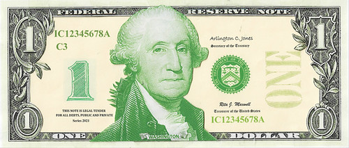 Banknote design ideas $1.00 front