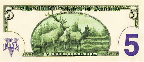 Banknote design ideas $5.00 back
