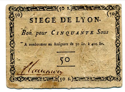 1793 Siege of Lyon note