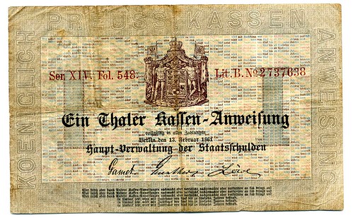 1861 Prussian Treasury Bill