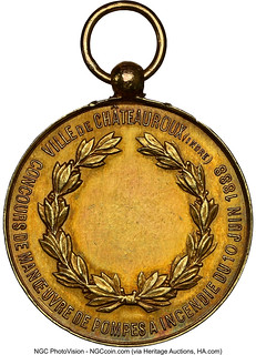 1888 French Firefighting Competition Medal Reverse