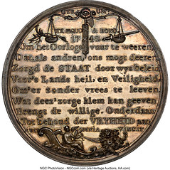 1742 Preliminaries of War Silver Medal Reverse