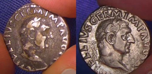 cleaning ancient coin obverse before and after