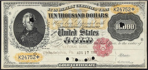 Fr. 1225e 1900 $10,000 Gold Certificate