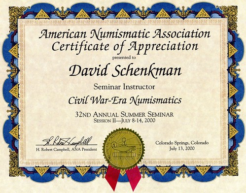 ANA Summer Seminar Teaching Certificate 2000