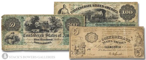 Key Confederate banknotes Montgomery Indian Princess