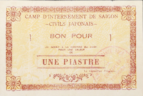 Howard Daniel Reference Collection Lot 32098 Camp D'Internement De Saigon. 1 Piastre