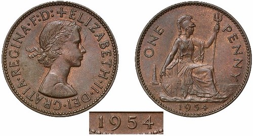 Sovereign Rarities 2024-11 Sale Elizabeth II 1954 Currency Penny